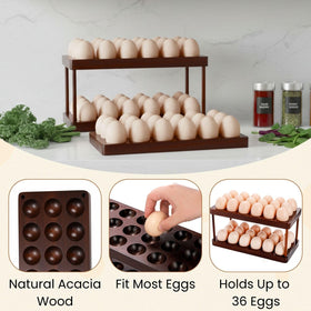 Detachable rods reveal two 18-slot trays for flexible storage