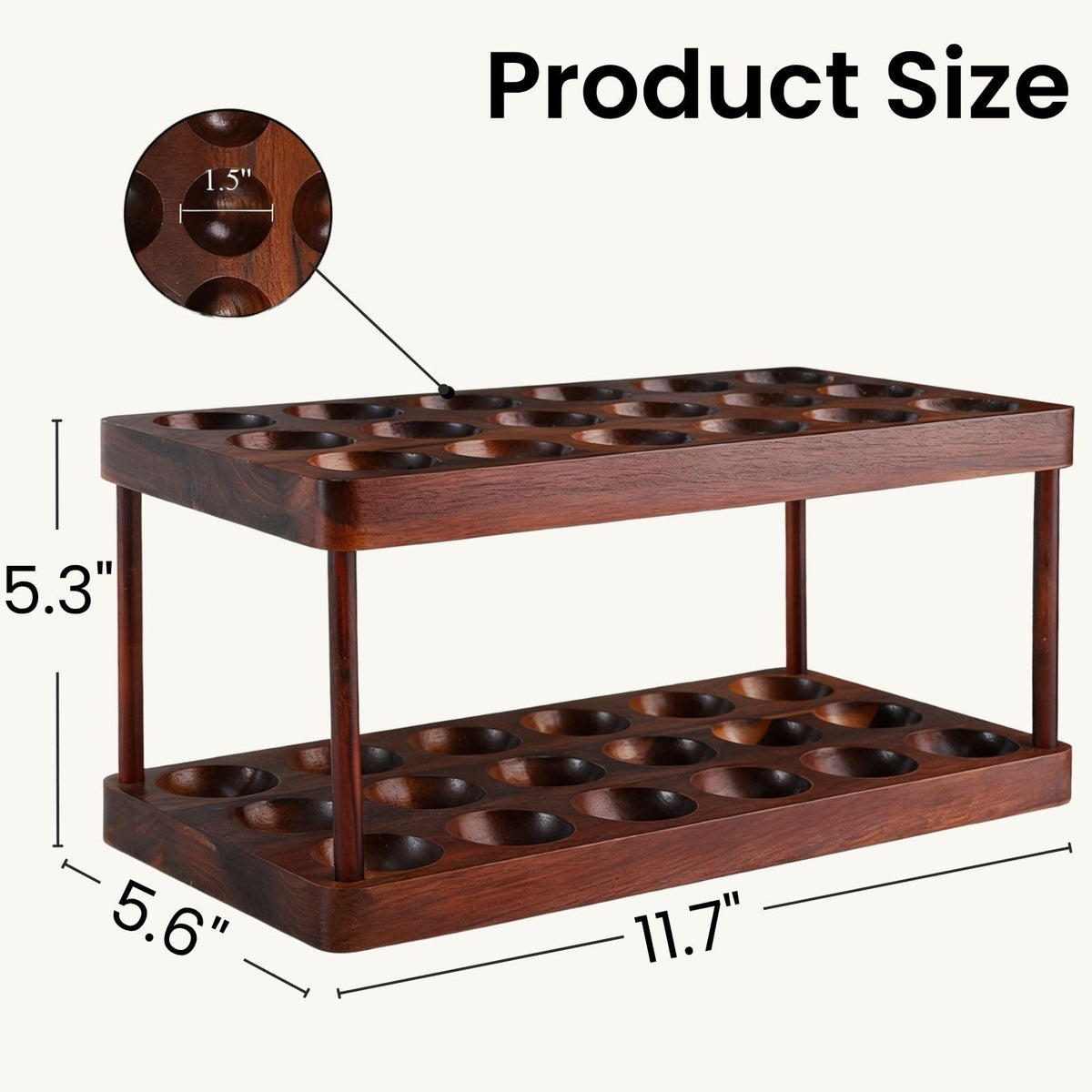 YOUEON double-layer tray shows 36-egg capacity for fridge or counter