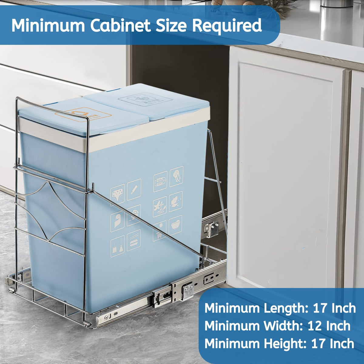 Youeon adjustable trash rack fits 7–11 gallon cans with flexible sizing