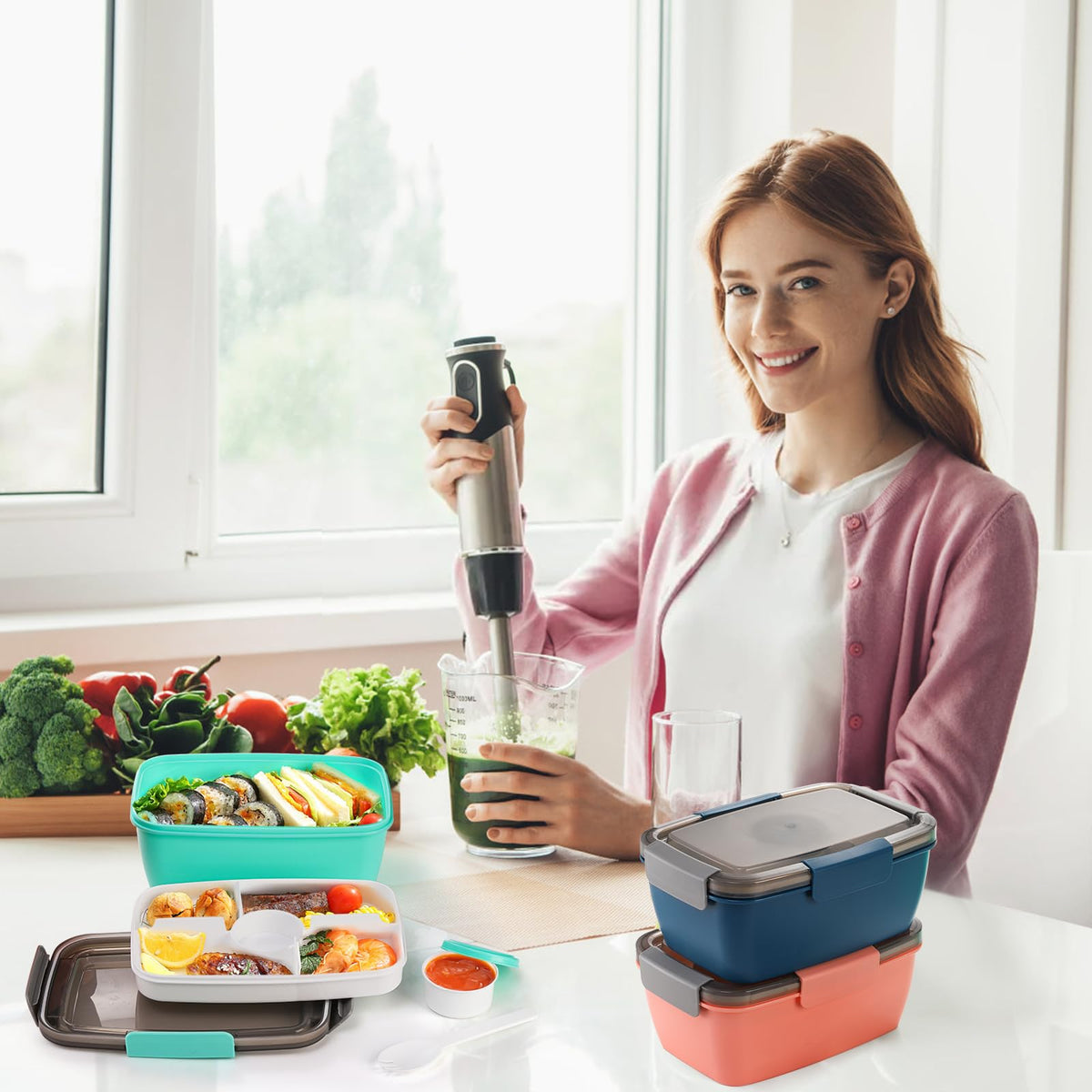 Youeon four-sided latch locks securely to prevent spills.