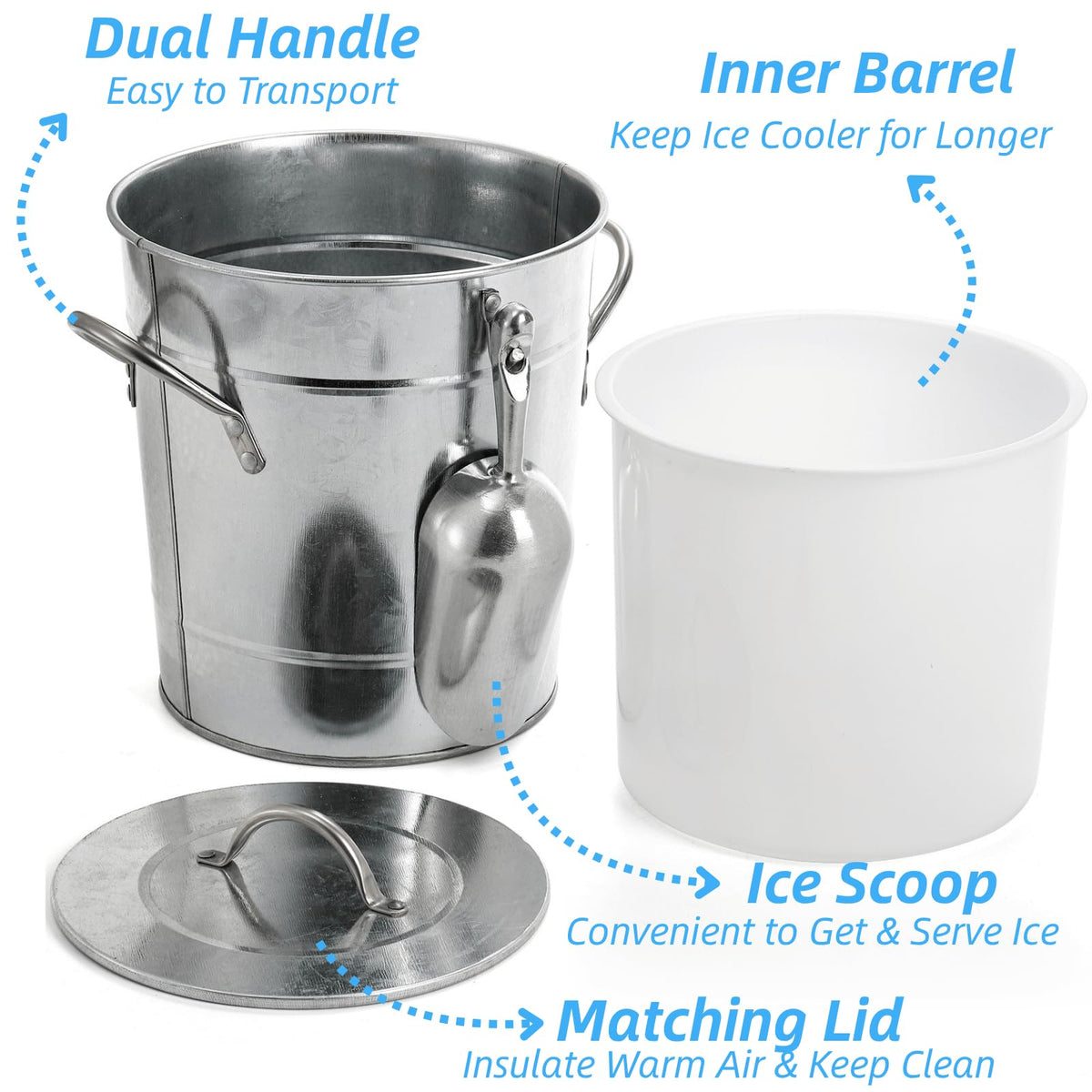 Carrying handles on the YOUEON ice bucket for easy transport