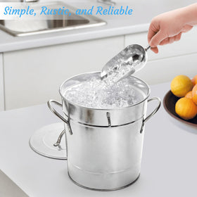 Rustic galvanized finish complements vintage or farmhouse decor with YOUEON