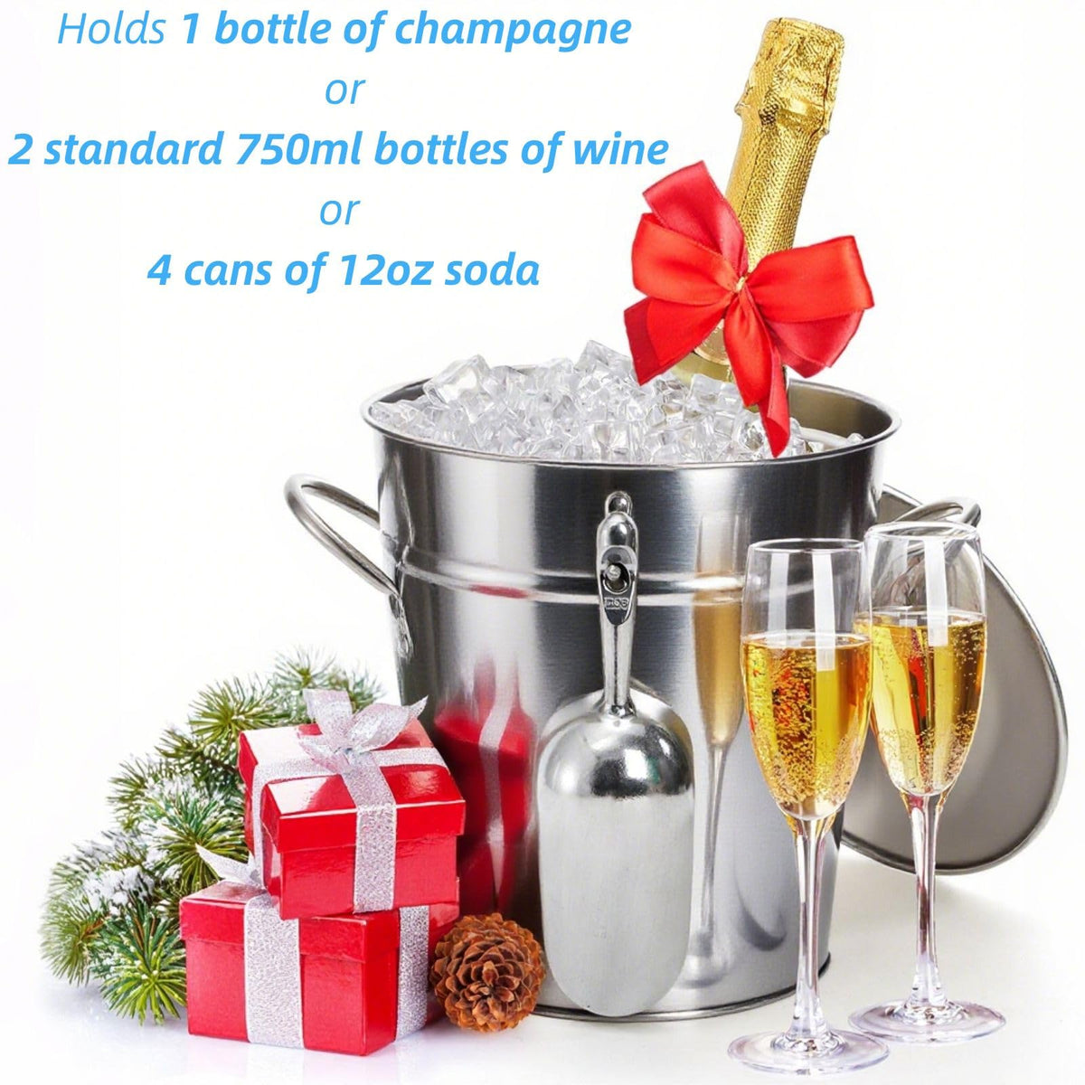 Snug lid on YOUEON ice bucket preserves cold during events