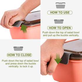 Youeon salad spoon included for easy mixing and serving on the go.