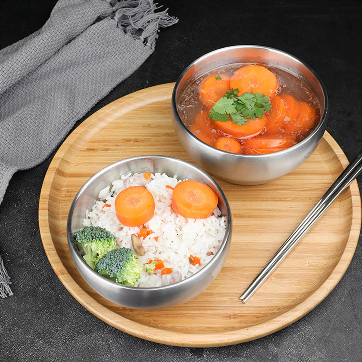 Youeon stackable bowls save kitchen storage space and organize cabinets.