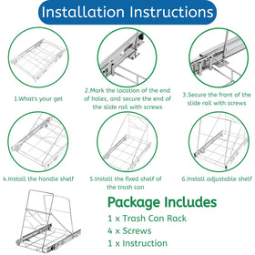 Youeon stainless steel cabinet trash rack resists moisture and rust for long-lasting use