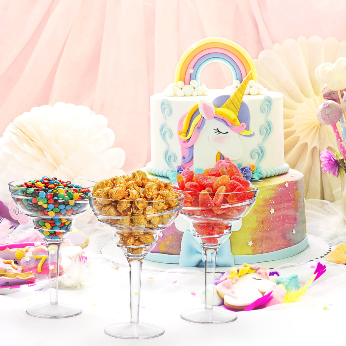 Youeon tornado pattern margarita glasses stand out on tables