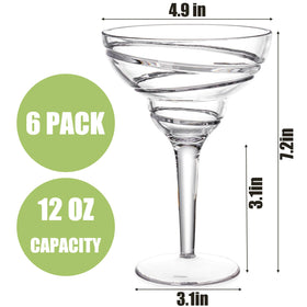 Youeon unbreakable acrylic margarita glasses for poolside use
