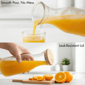 Youeon embossed vintage carafe adds European charm to table settings.