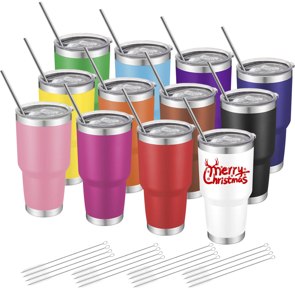 YOUKE OLA 12-pack insulated tumbler with lid keeps drinks secure and portable.