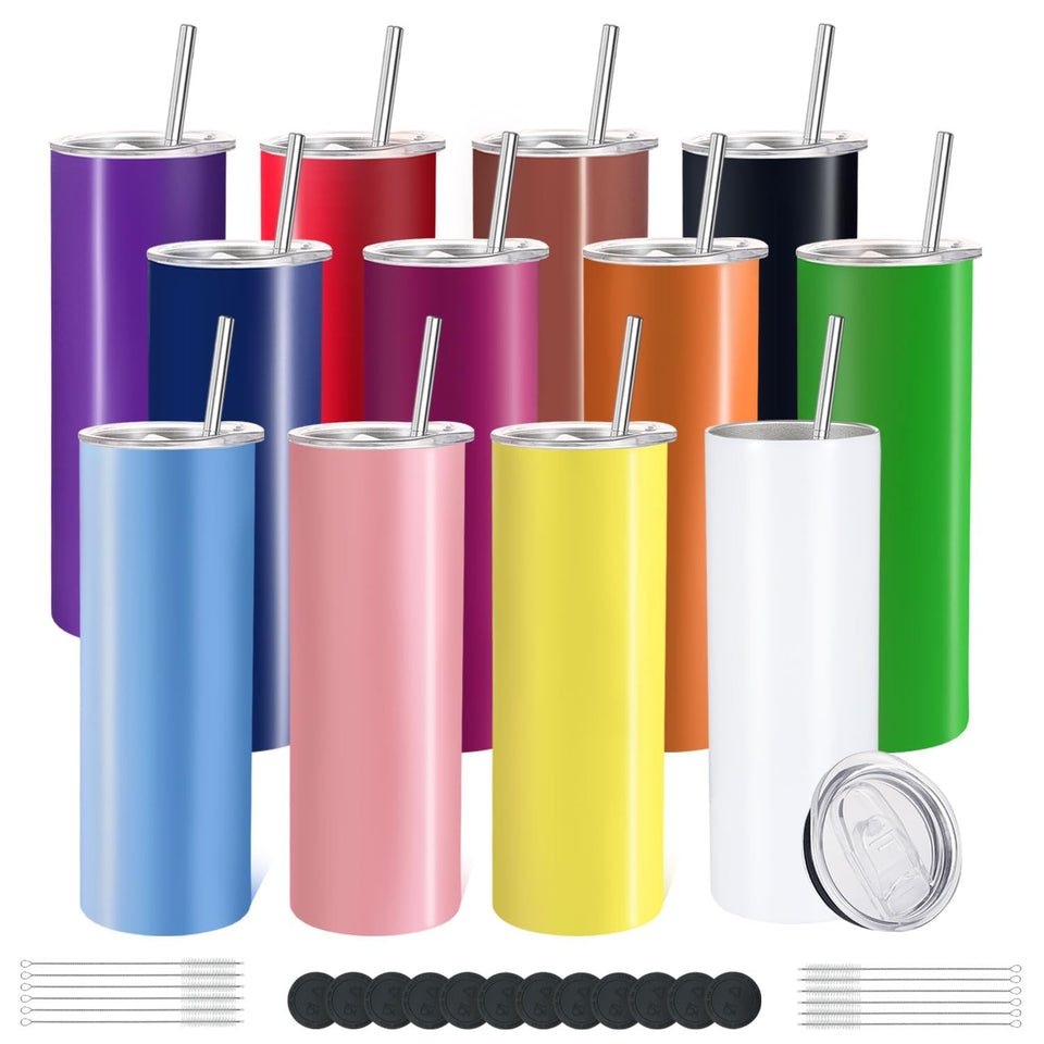 YOUKE OLA 12-pack tumblers in multicolor finish for easy daily hydration.
