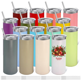 YOUKE OLA 16-pack blank stainless steel skinny tumblers ready for customization