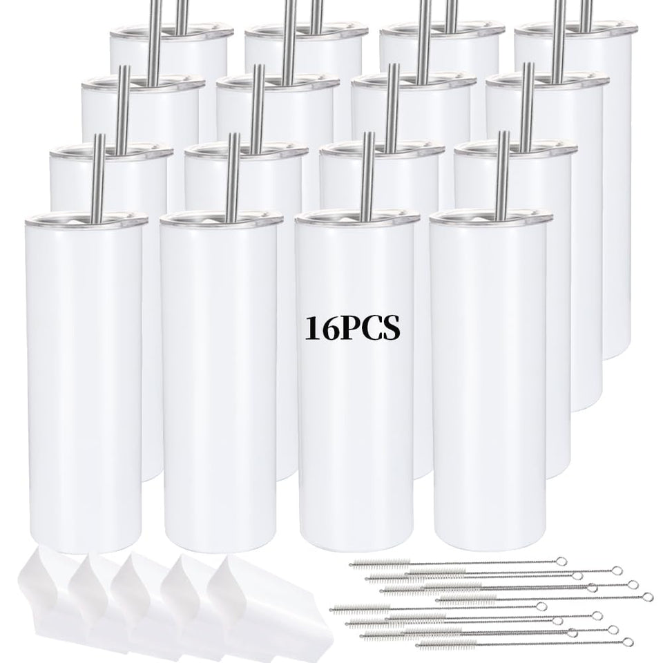 YOUKE OLA 20oz skinny tumbler with straight design ideal for full-wrap sublimation.