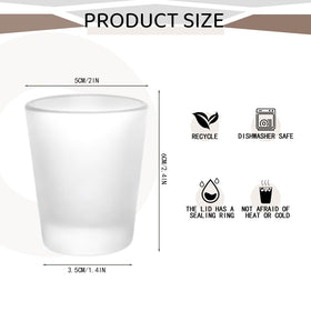 YOUKE OLA borosilicate glass shot glasses with frosted coating for long-lasting heat printing.