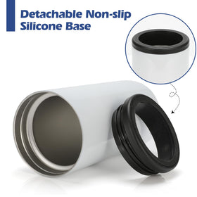 YOUKE OLA double-wall insulated can cooler reduces condensation and keeps drinks colder.
