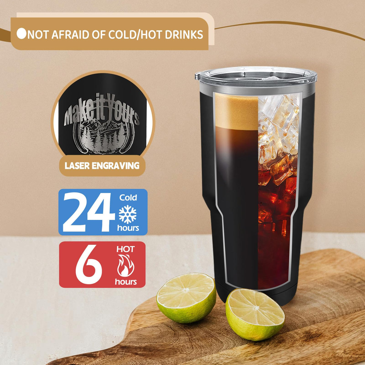 YOUKE OLA double-wall vacuum insulation maintains drink temperature longer