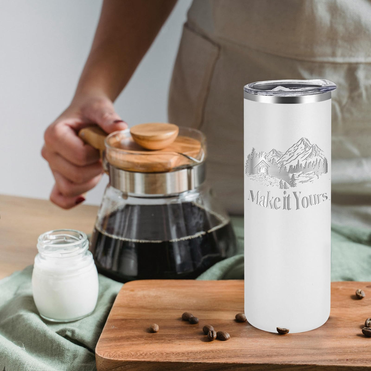 YOUKE OLA laser-engravable tumblers ready for personalization