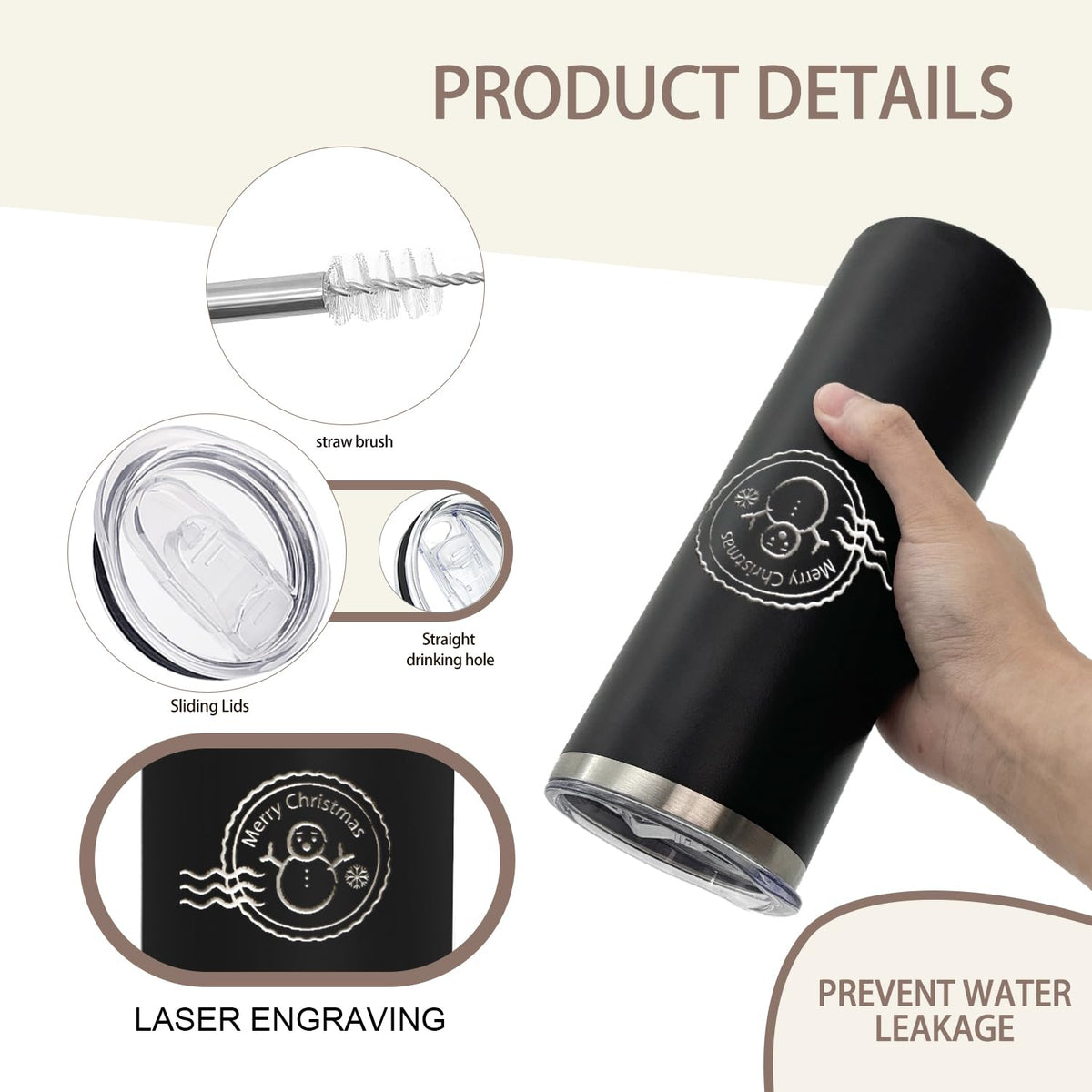 Laser-engrave ready surface on YOUKE OLA tumblers for branding.
