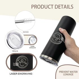 Laser-engrave ready surface on YOUKE OLA tumblers for branding.