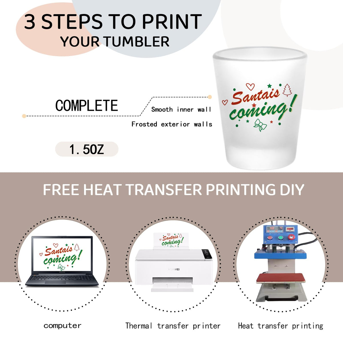 YOUKE OLA sublimation coating enables vibrant designs on each shot glass.