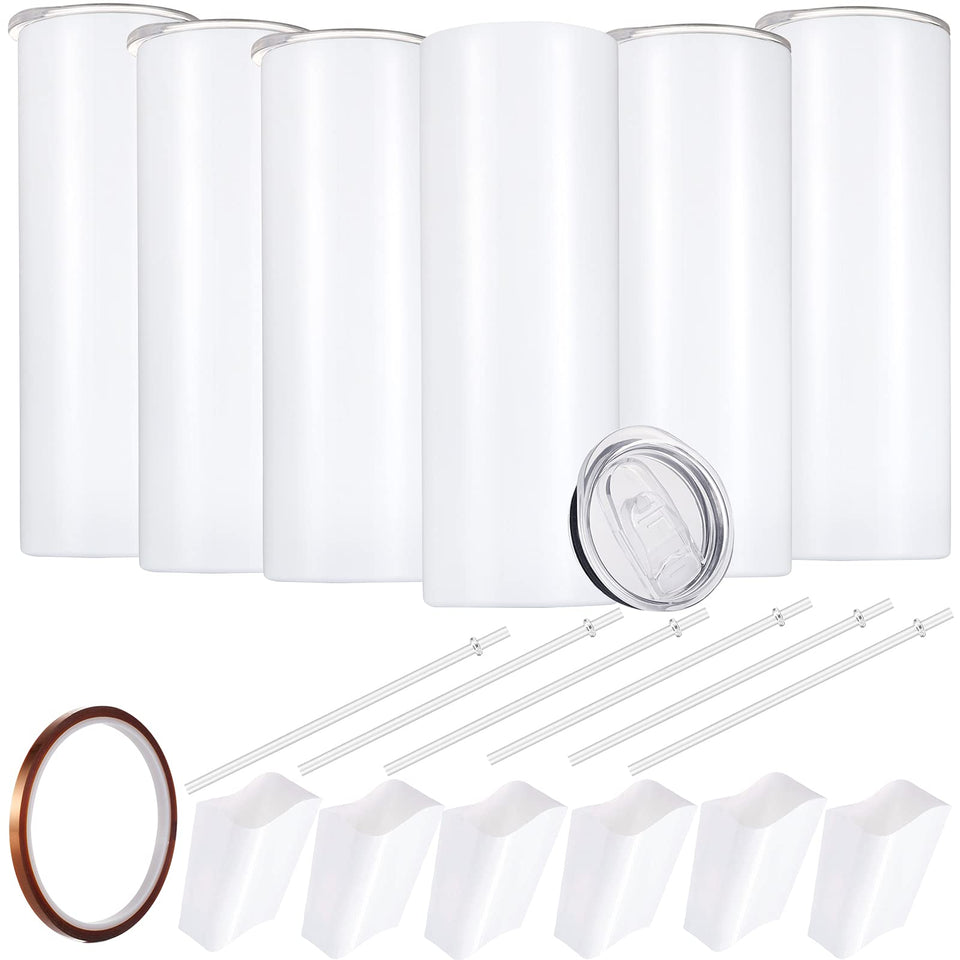 YOUKE OLA sublimation skinny tumbler 20oz with white coating for full wrap designs
