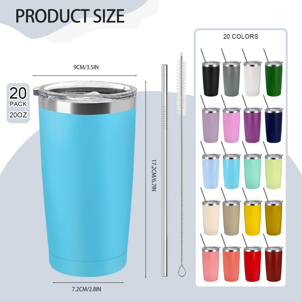 YOUKE OLA 20 lids secure spill-free travel