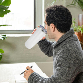 YOUKE OLA white powder-coated finish on durable tumblers