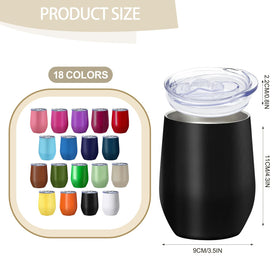 YOUKE OLA 12oz stainless steel wine tumbler front view keeps drinks cool on the go.
