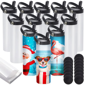 YOUKE OLA 12-pack sublimation tumbler flat edge blank for full-wrap designs