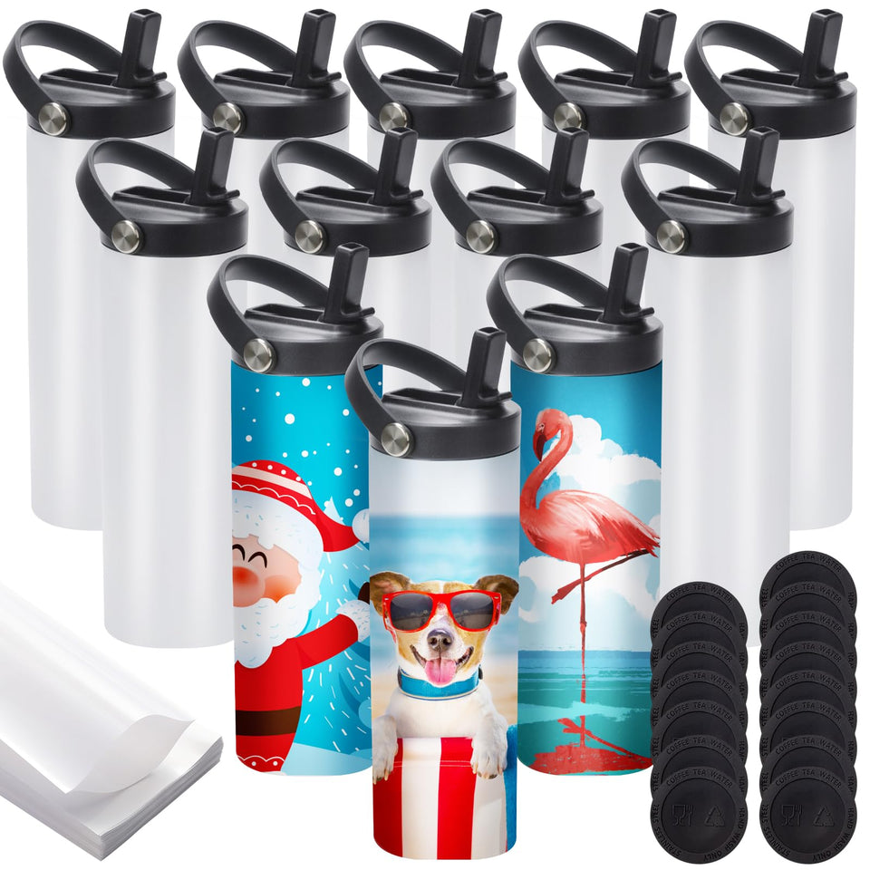 YOUKE OLA 12-pack sublimation tumbler flat edge blank for full-wrap designs