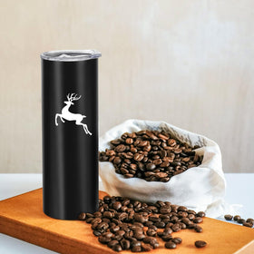 20oz skinny tumblers fit most car cup holders.