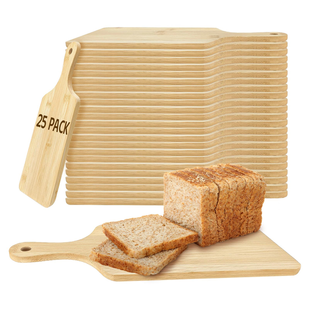 YOUKE OLA 25-piece bamboo boards with handles for easy storage and gifting.