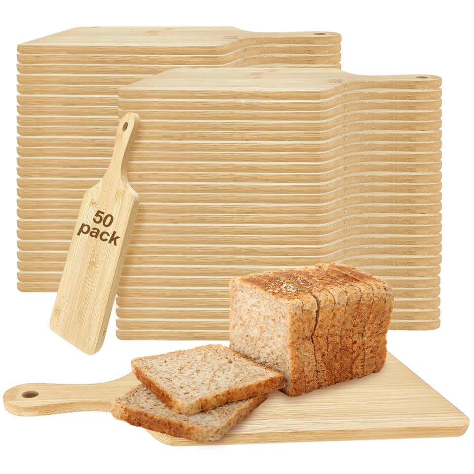 YOUKE OLA bamboo cutting board with handle, 11x5 inches, ideal for daily kitchen prep and serving.