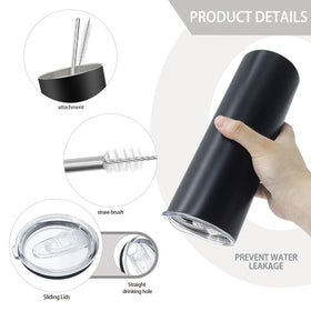 Stainless straw brushes included for quick, thorough cleaning.