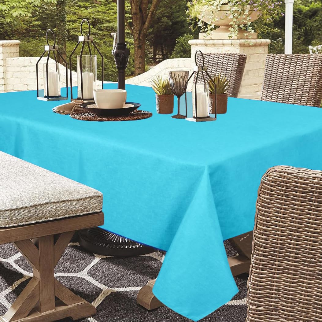 Youngseahome aqua waterproof tablecloth ready for poolside dining