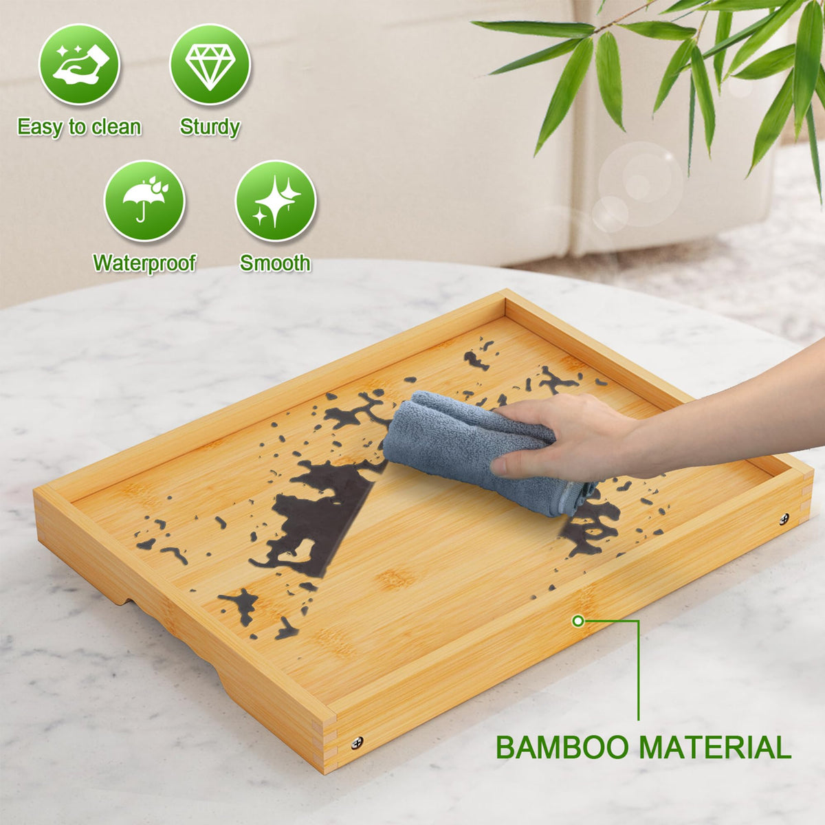Youpehom bamboo bed tray open vs closed dimensions.