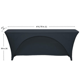 YOUR CHAIR COVERS deep canvas foot pockets keep the tablecloth in place