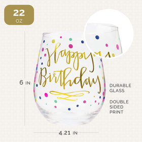Your Dream Party Shop birthday glass for milestones, great for 21st, 30th, 40th, 50th.