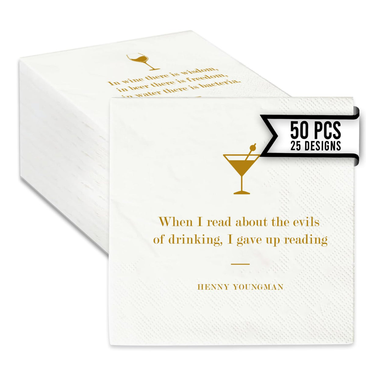 Your Dream Party Shop drinking quote bar napkins add humor to drinks at events.