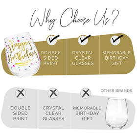 Your Dream Party Shop stemless glass with gold foil, a stylish party accessory.
