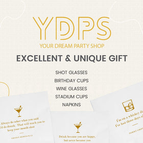 Your Dream Party Shop napkins feature 25 unique quotes to amuse guests.