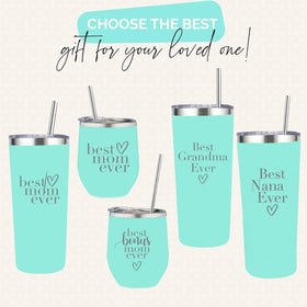 Your Dream Party Shop Best Mom Ever tumbler mint green is perfect for coffee or water on the move