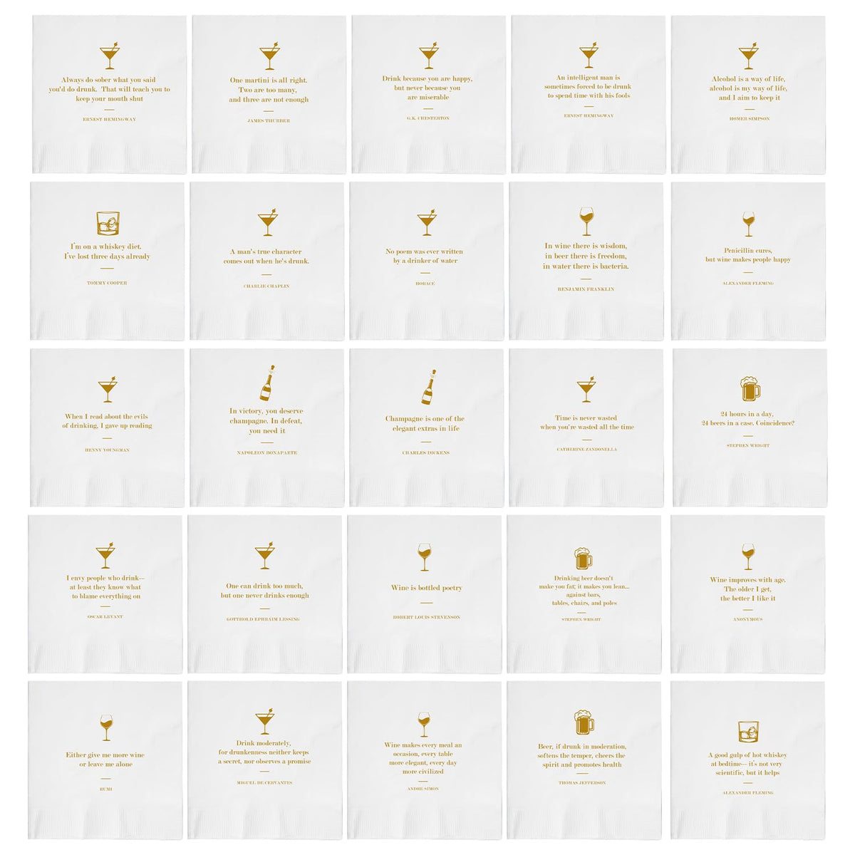 Your Dream Party Shop party napkins with humorous quotes spark conversation.