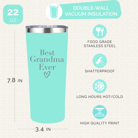 Your Dream Party Shop stainless steel 22 oz tumbler with lid and straw keeps drinks at temp.