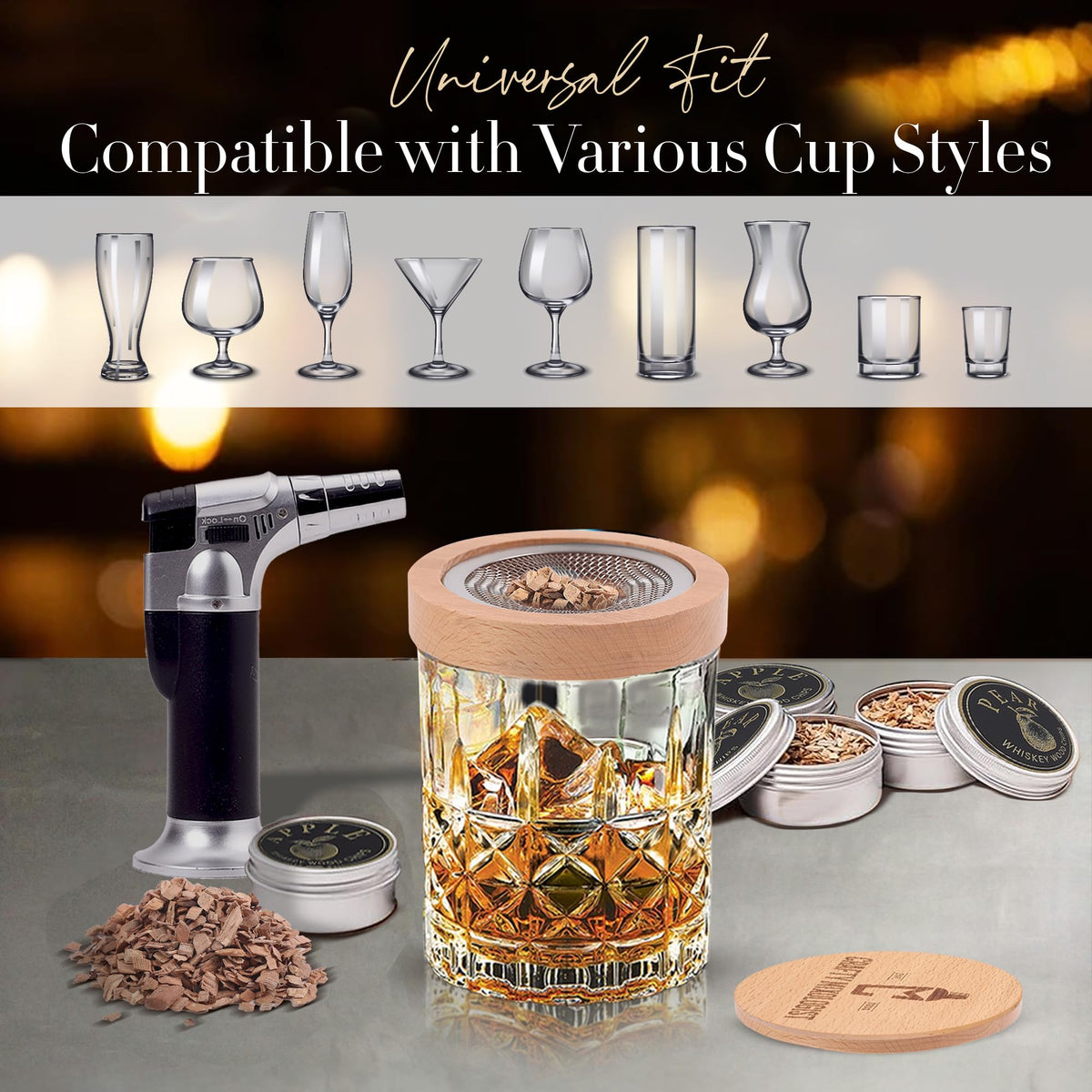 Your Dream Party Shop two premium whiskey glasses arranged for tasting.