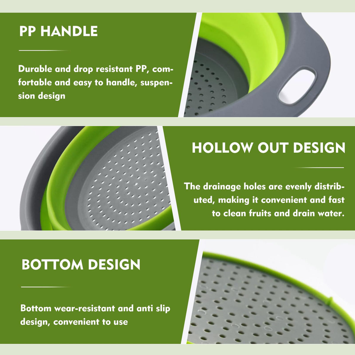 Youxiupinpai silicone colander collapsible storage for small kitchens and RVs.