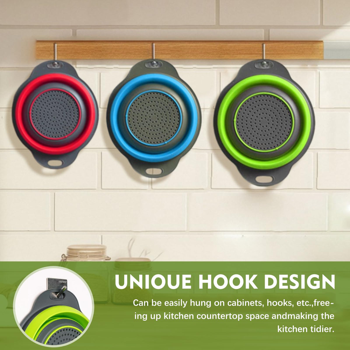 Youxiupinpai silicone colander BPA-free and heat resistant up to 450°F for versatile use.