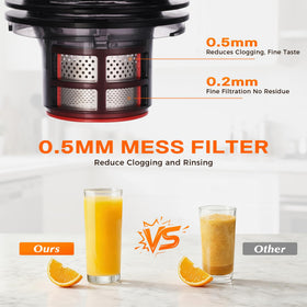 YOYDS removable-filter-pulp-outlet simplifies cleaning after use.