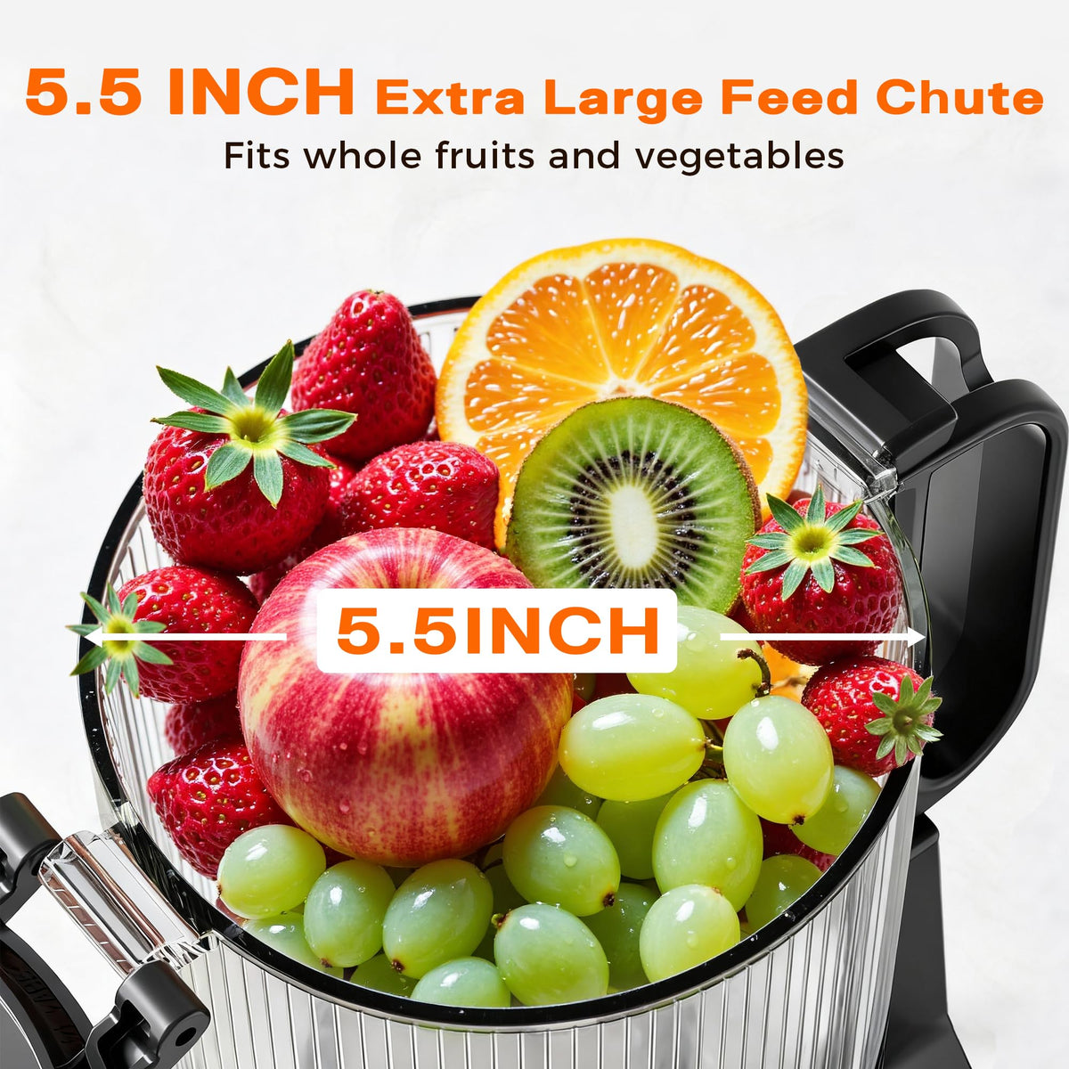 YOYDS slow-masticating juicer operates at 55rpm to preserve nutrients.