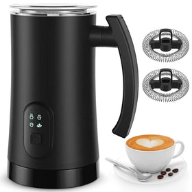 Yoyomax electric milk frother 4-in-1 heats milk for smooth coffee foam